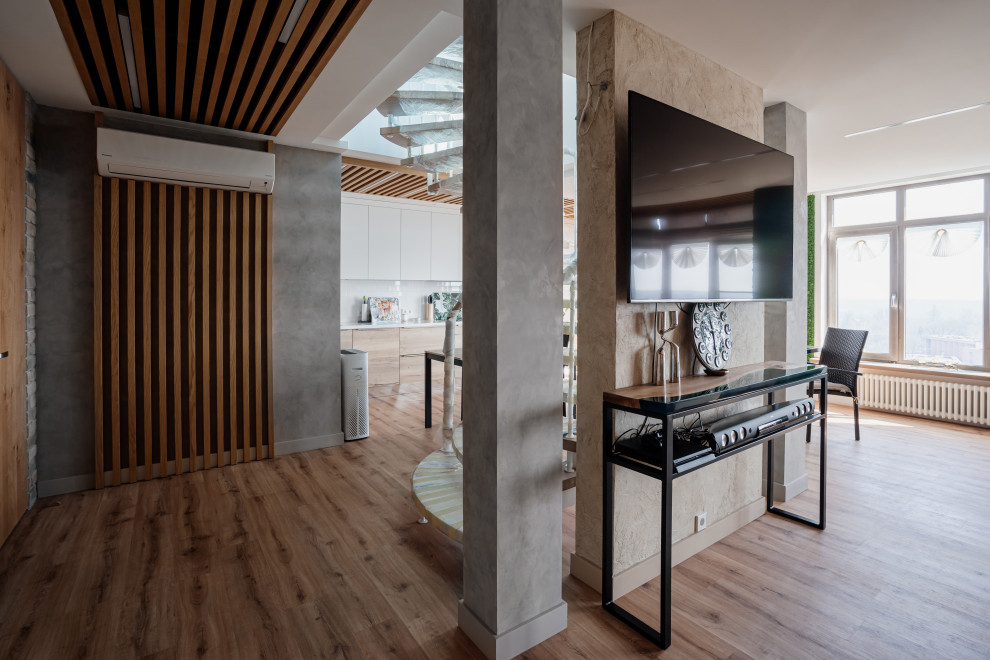 Авторская фактура декоративной штукатурки в квартире с террасой