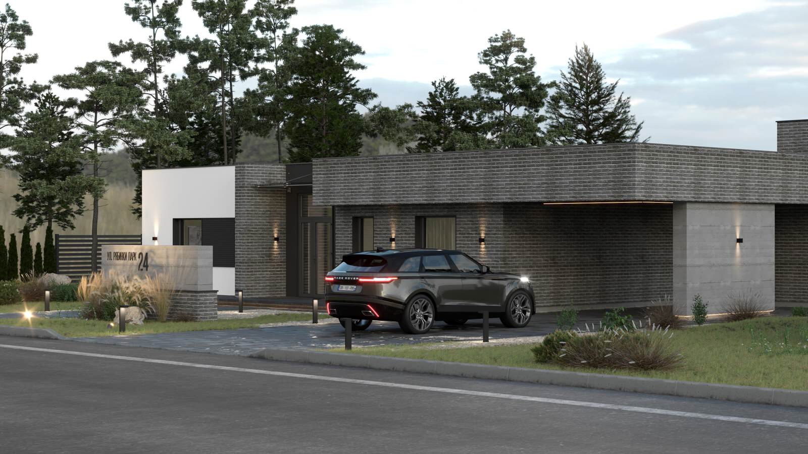 Экстерьер, Архитектура частного дома 110 м2 "Flat House Greey"