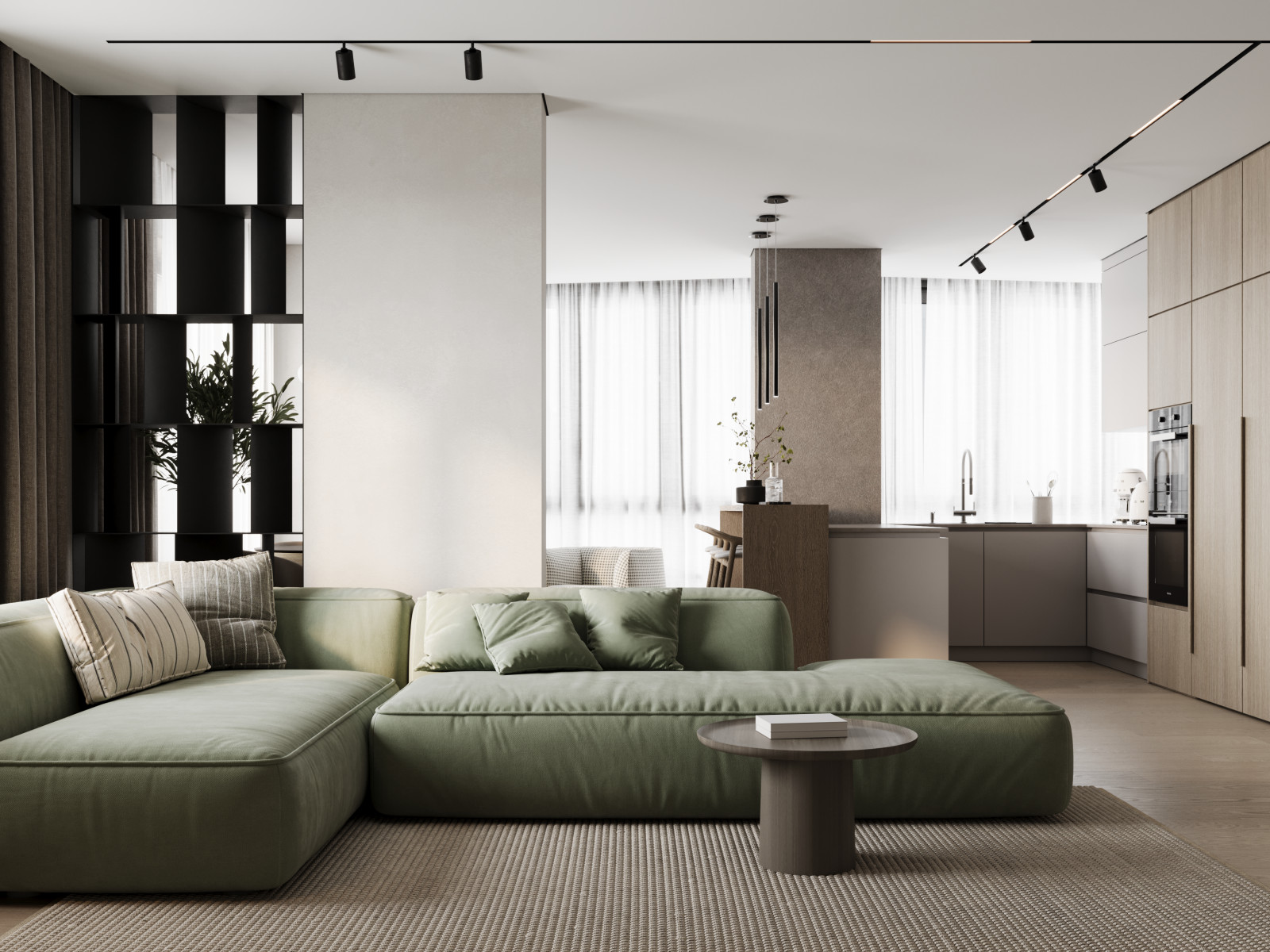 Интерьер квартиры с панорамными окнами