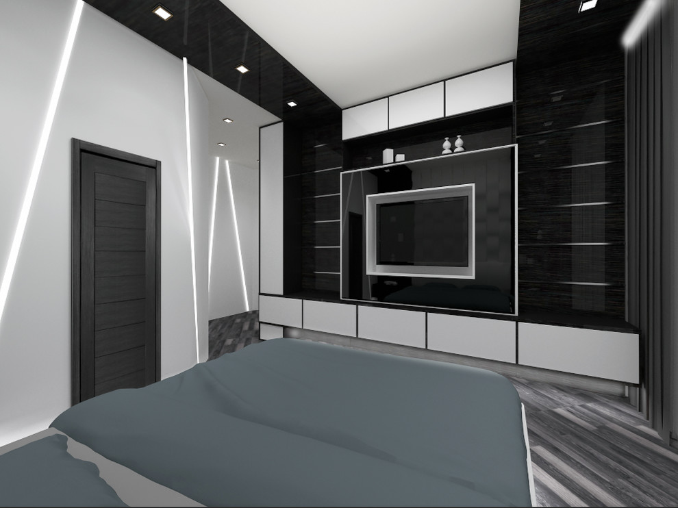 Обложка проекта: Черно-белая спальня