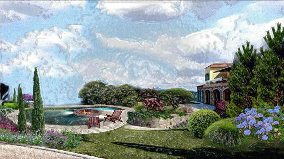 Эскизы. Сложный рельеф. Усадьба в стиле прованс