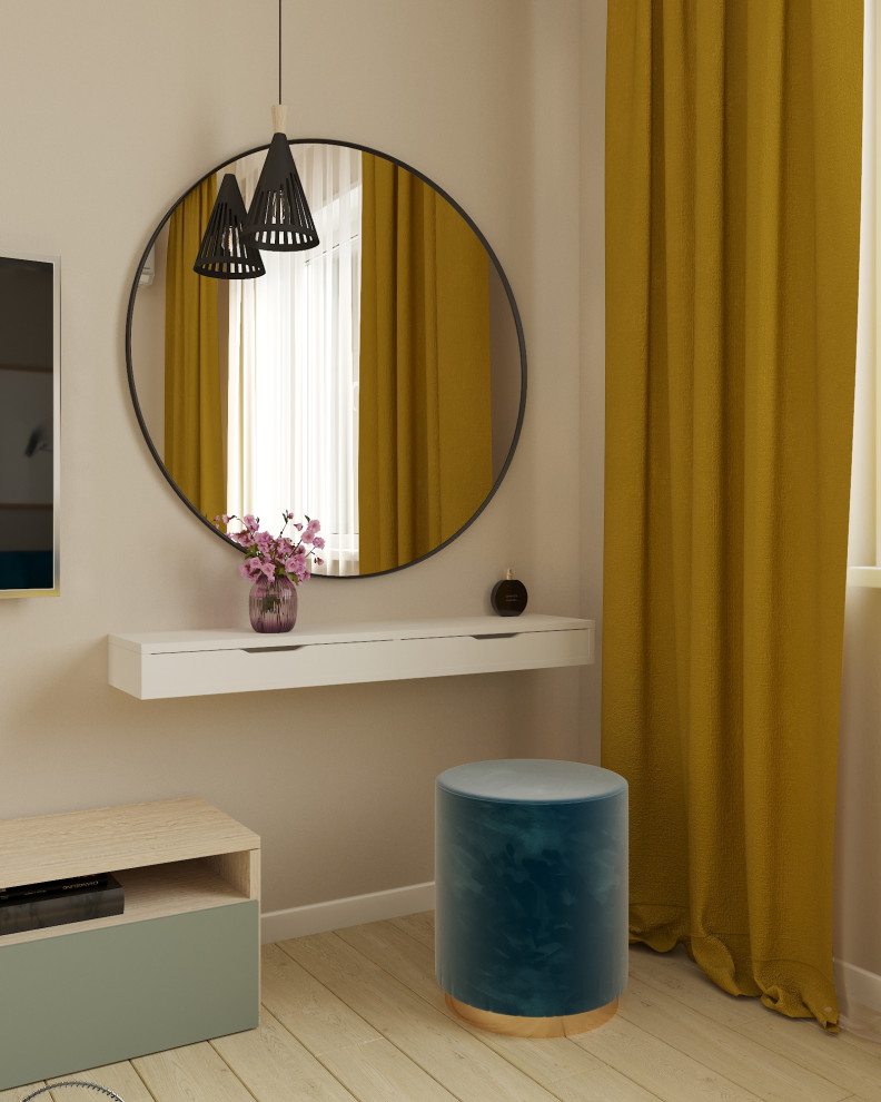 Проект однокомнатной квартиры «Яркий СКАНДИ» для прекрасной молодой особы