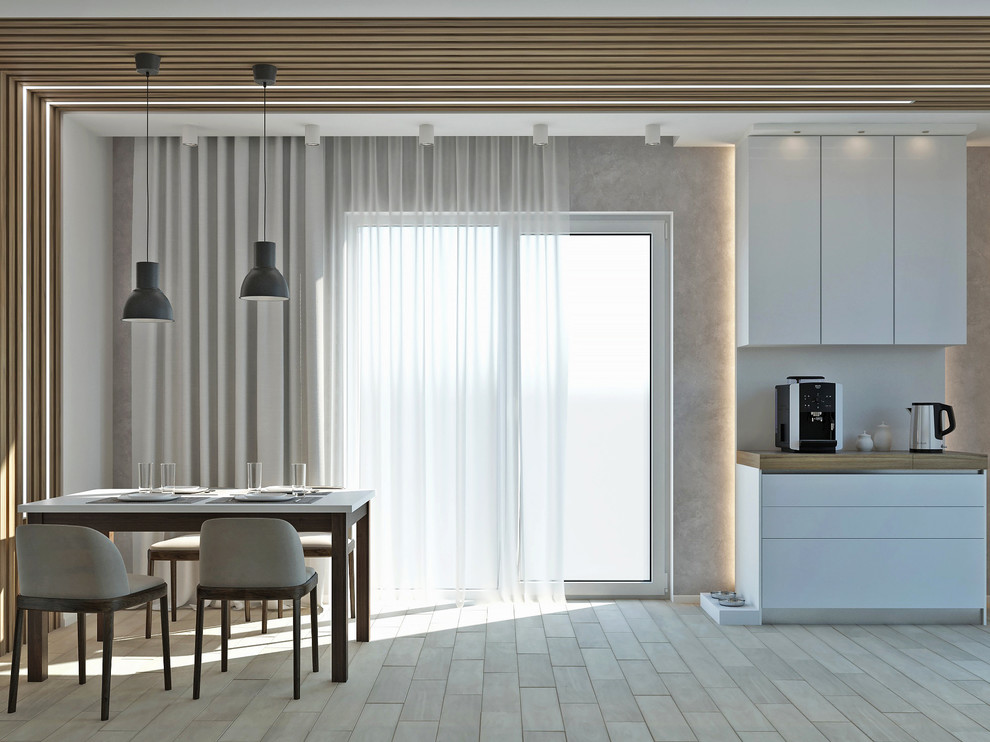 Кухня и гостиная в загородный дом