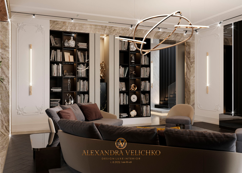 Обложка проекта: Дизайн интерьера кухни-гостиной в поселке Миллениум