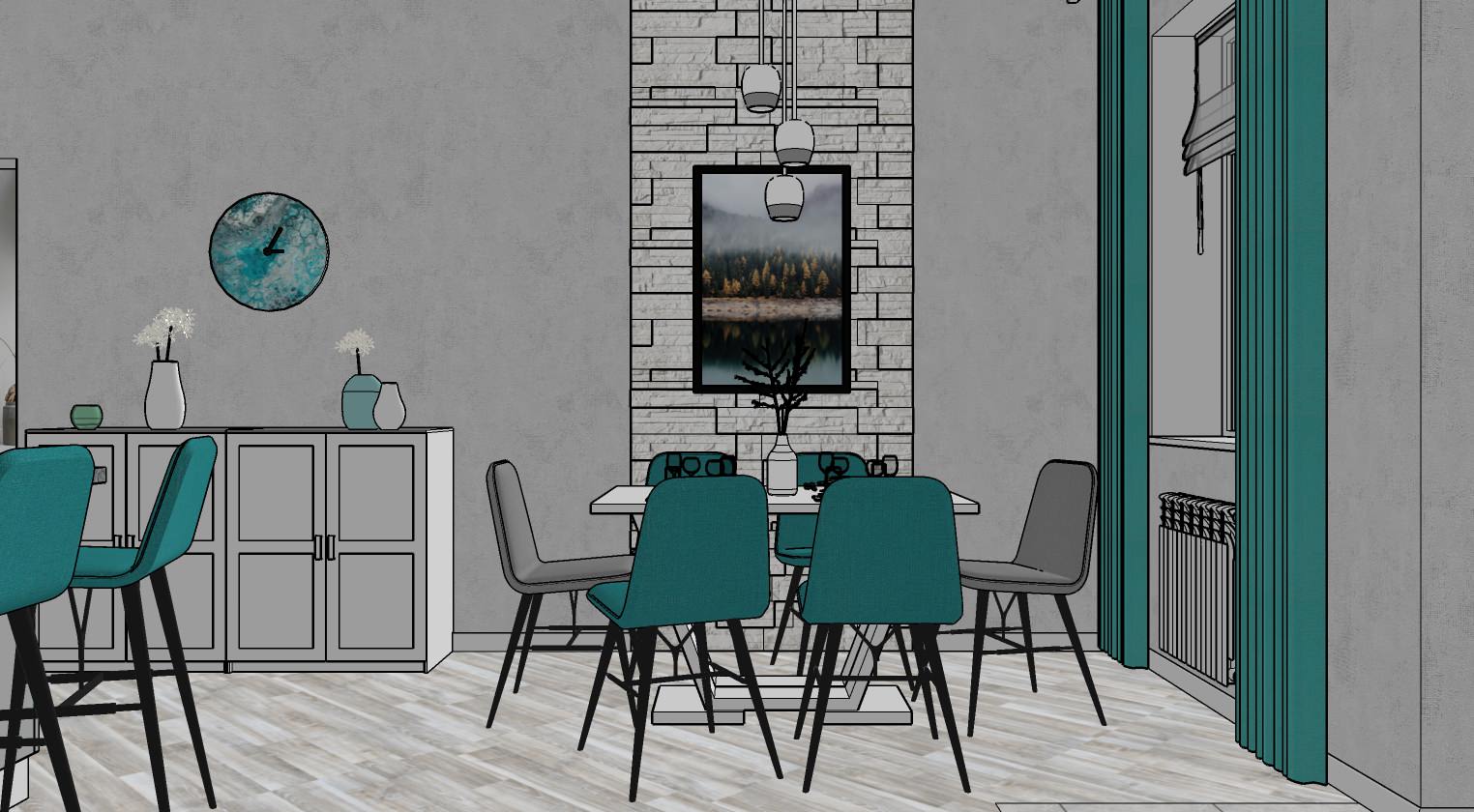 Кухня-столовая вид В