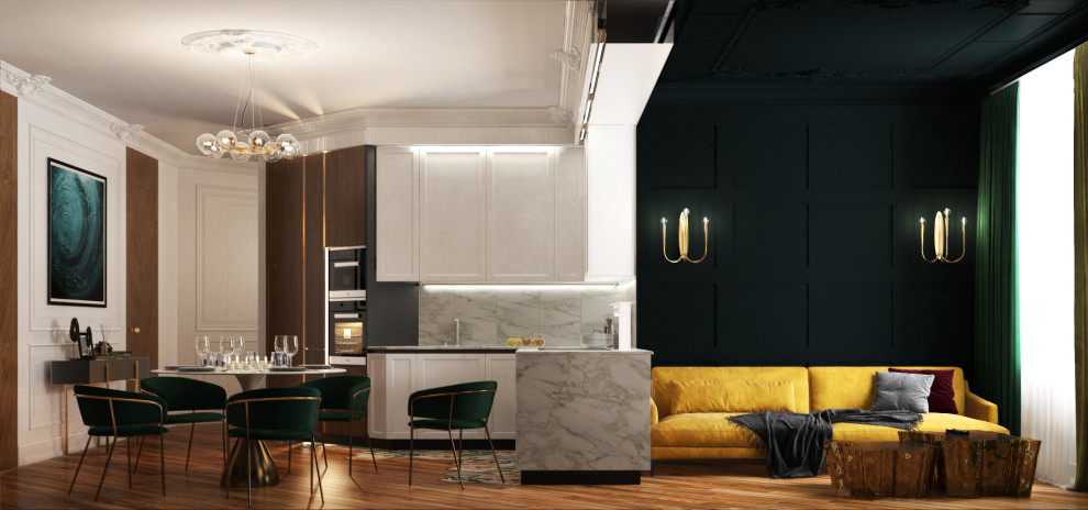 Дизайн Квартиры в современном стиле с британскими колониальными нотками.