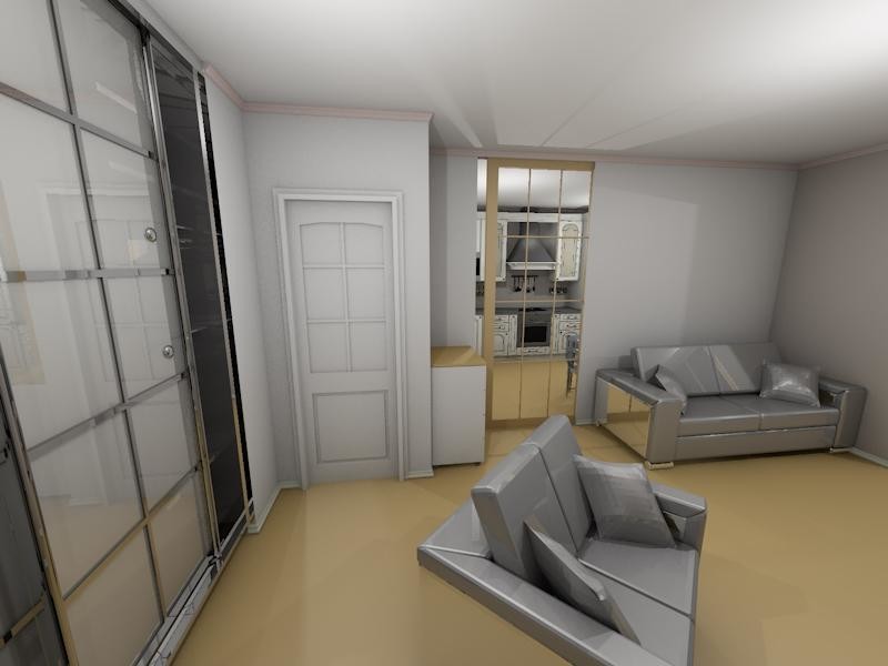 Простой проект перепланировки квартиры 50м2