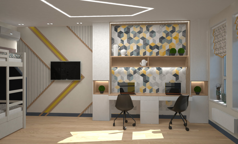 Квартира для семьи с тремя детьми "Стоун терапия"