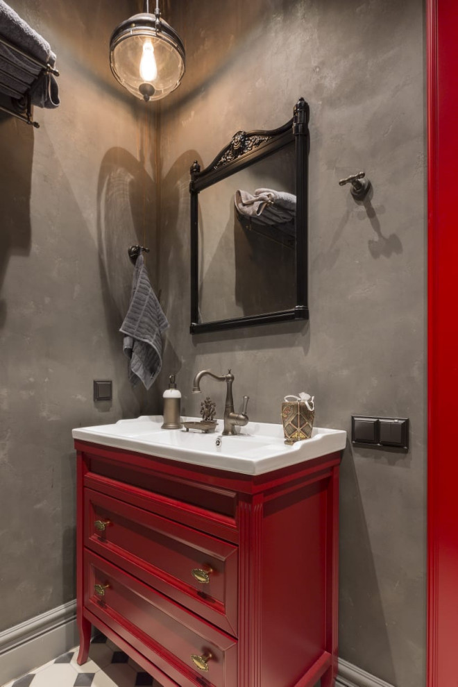 Обложка проекта: Тумба для ванной La beaute classique. Индивидуальный заказ в рубиново-красном цв