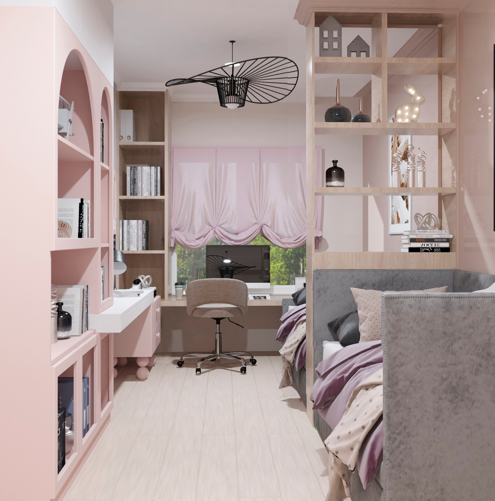 Проект квартиры для семьи с двумя девочками