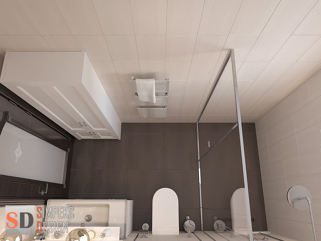 Шкаф для ванных принадлежностей в санузле