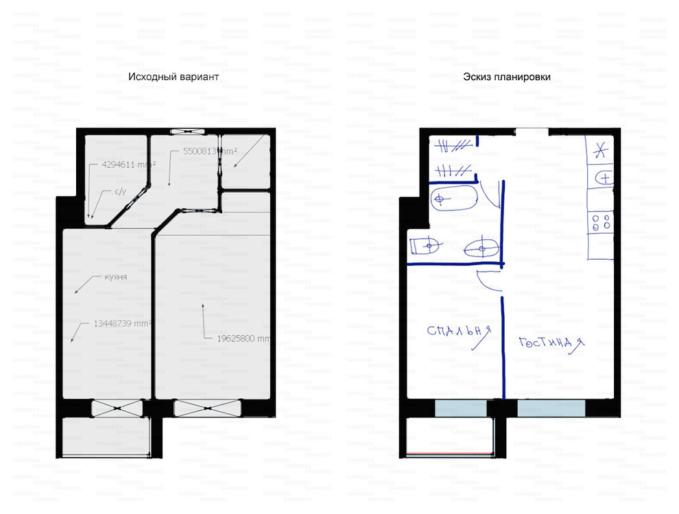 Идеи перепланировки для однокомнатных квартир