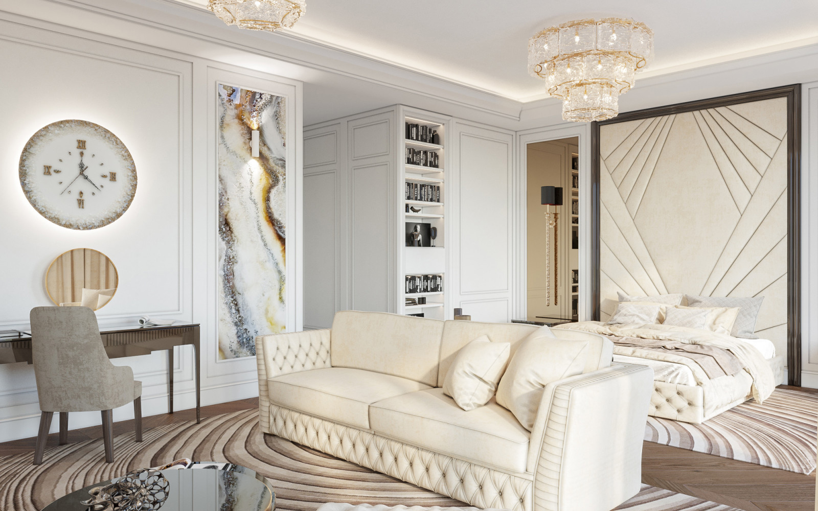 Квартира студия  ЖК Садовые кварталы в современном стиле