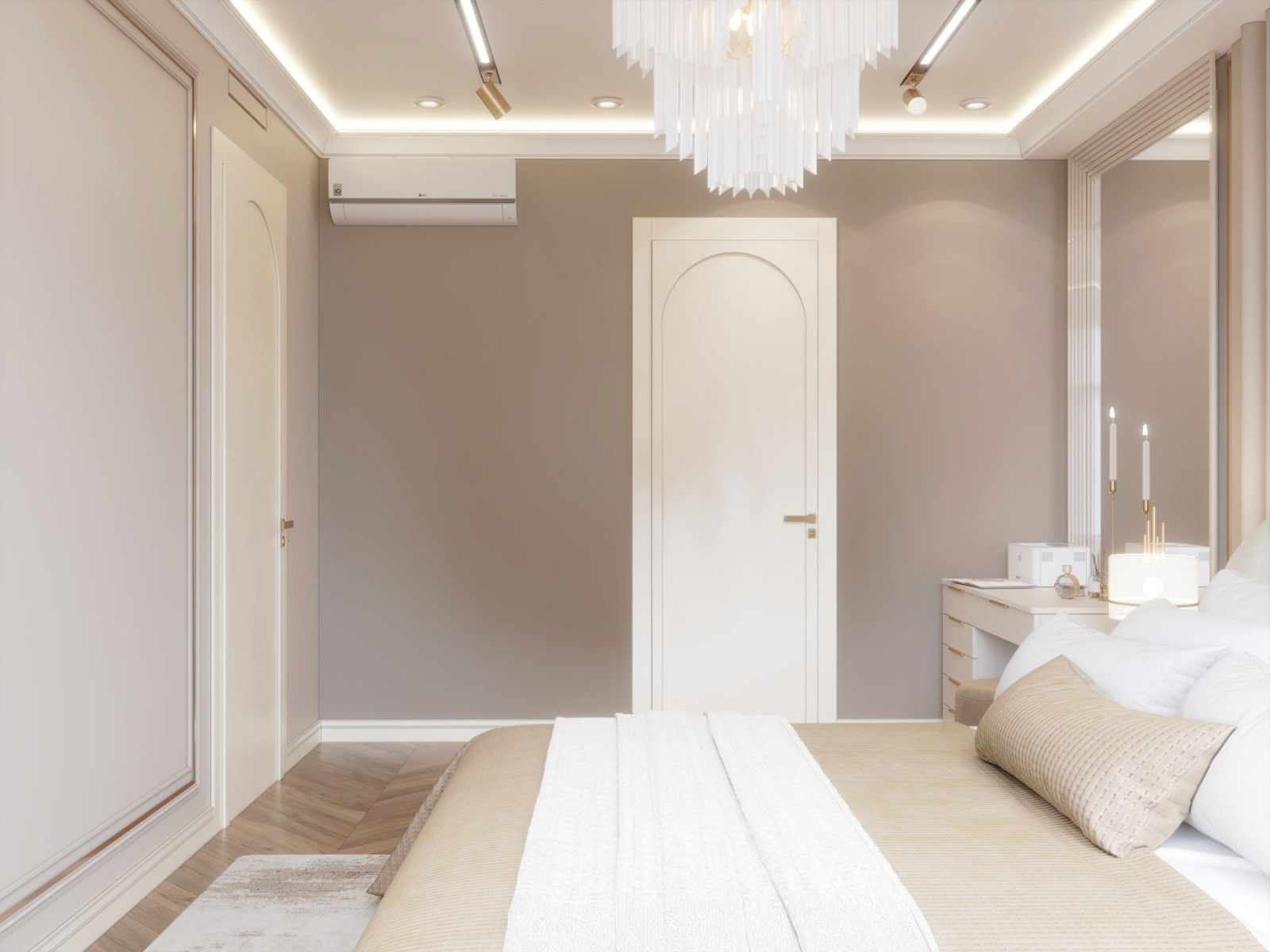 спальня. 115м2 Барнхаус