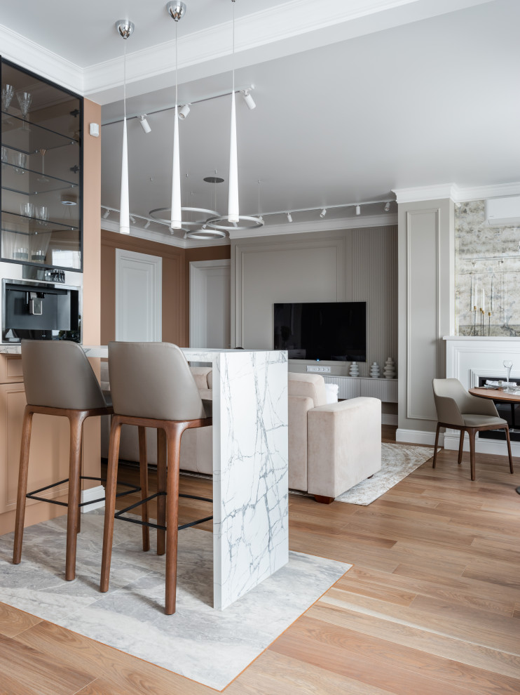 Реализация квартиры в стиле современная классика для семейной пары с ребенком