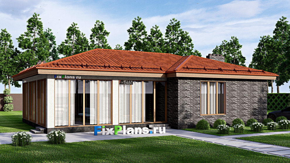 Проект одноэтажного дома 16х11м S124м2 F-15461