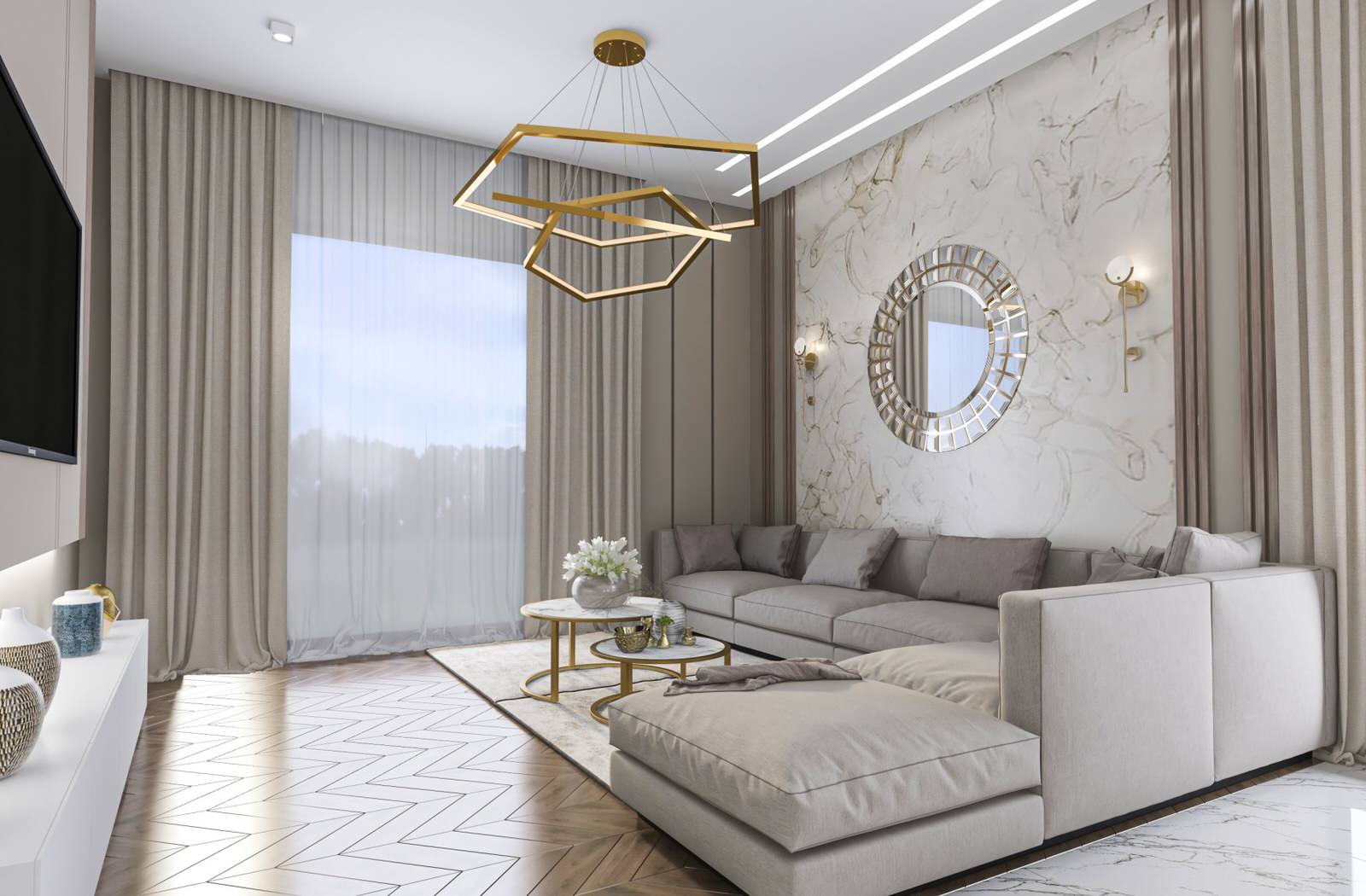 Обложка проекта: Стильный и выдержанный интерьер в коттедже