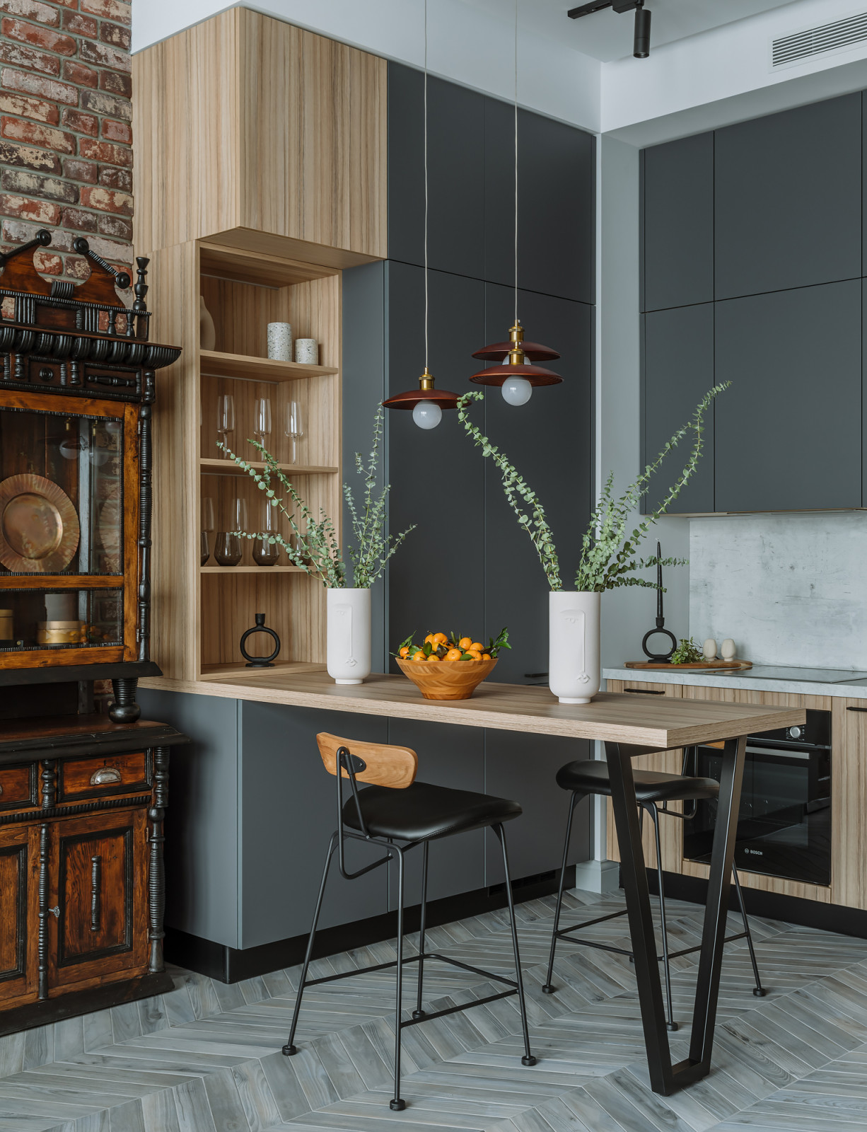 Kiss of foggy forest