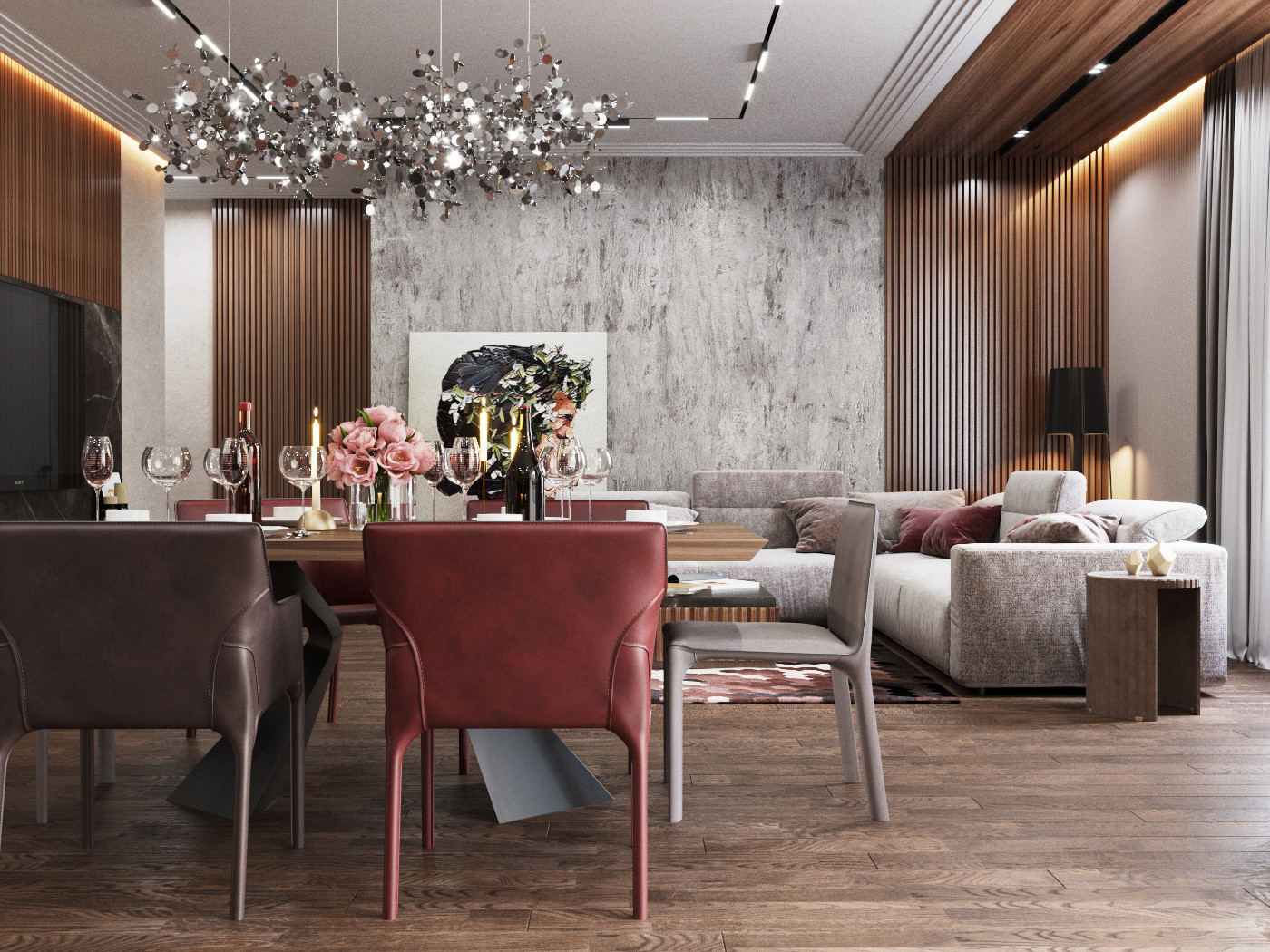 Обложка проекта: Кухня-гостиная в ЖК "Бульварный переулок"