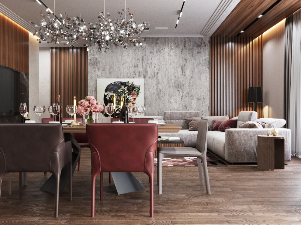 Обложка проекта: Кухня-гостиная в ЖК "Бульварный переулок"