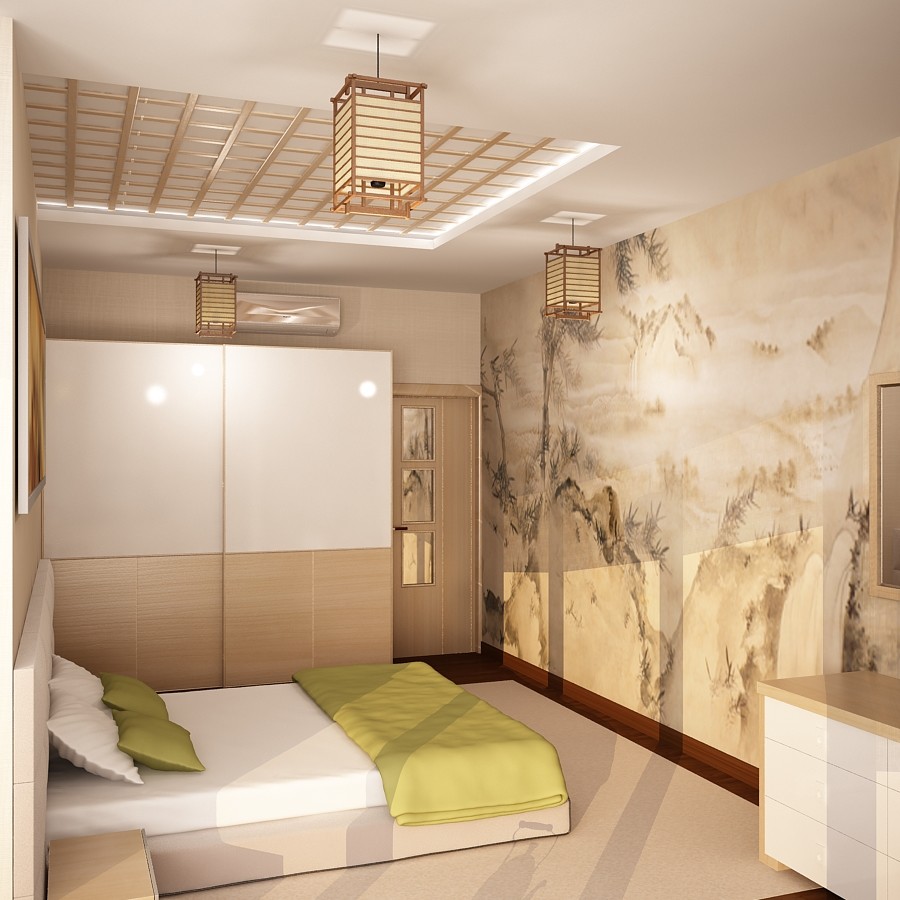 Спальня в японском стиле г. Краснодар. Ж.К. "Новый город"