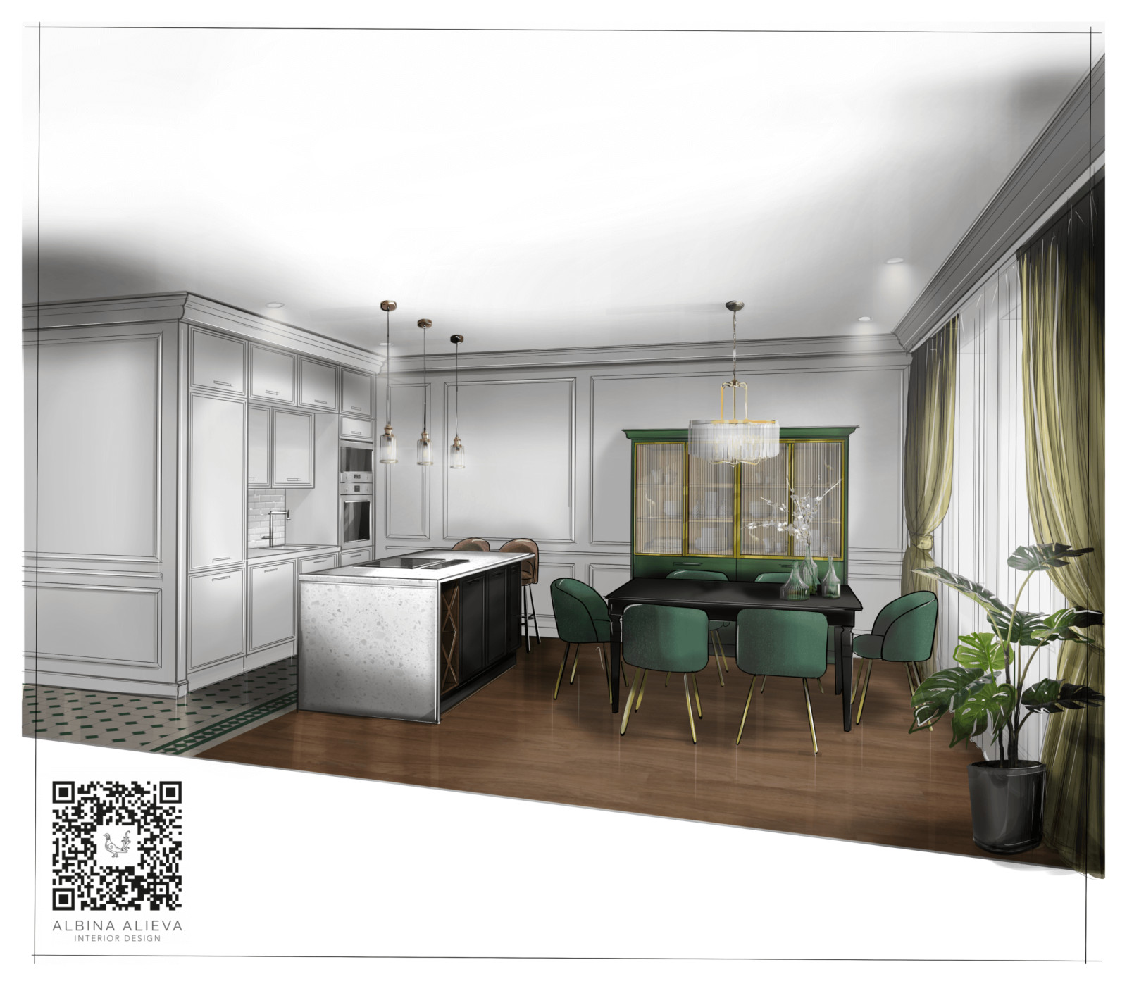 Interior Concepts – Procreate Sketches by Albina Alieva