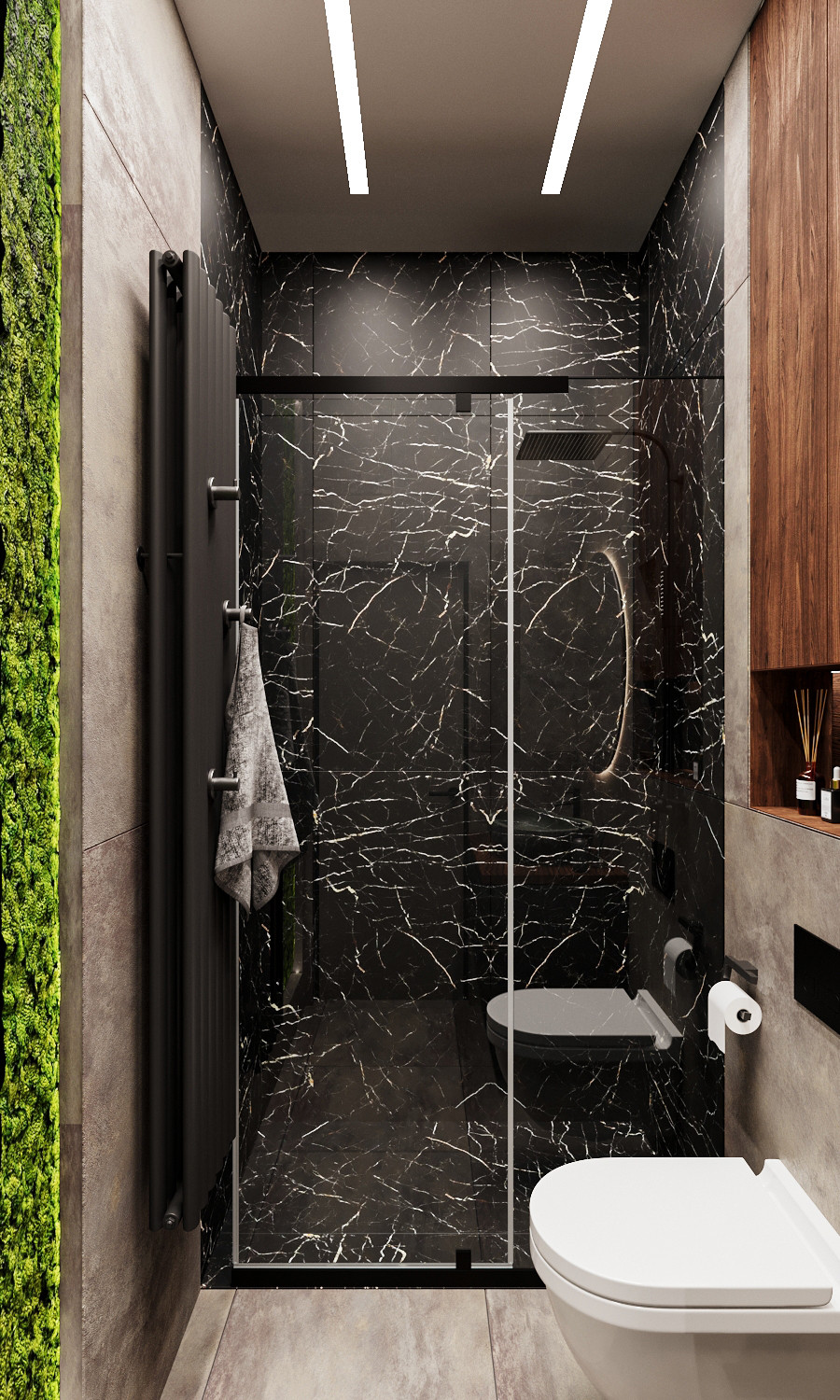 Современные оттенки серого и уютного дерева)