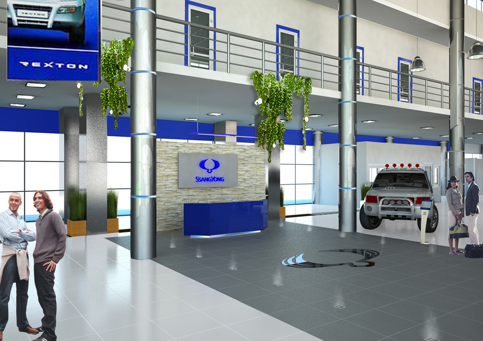 Эскизный проект диллерских центров SsangYong  и FIAT на ул. Рязвнской в Туле.