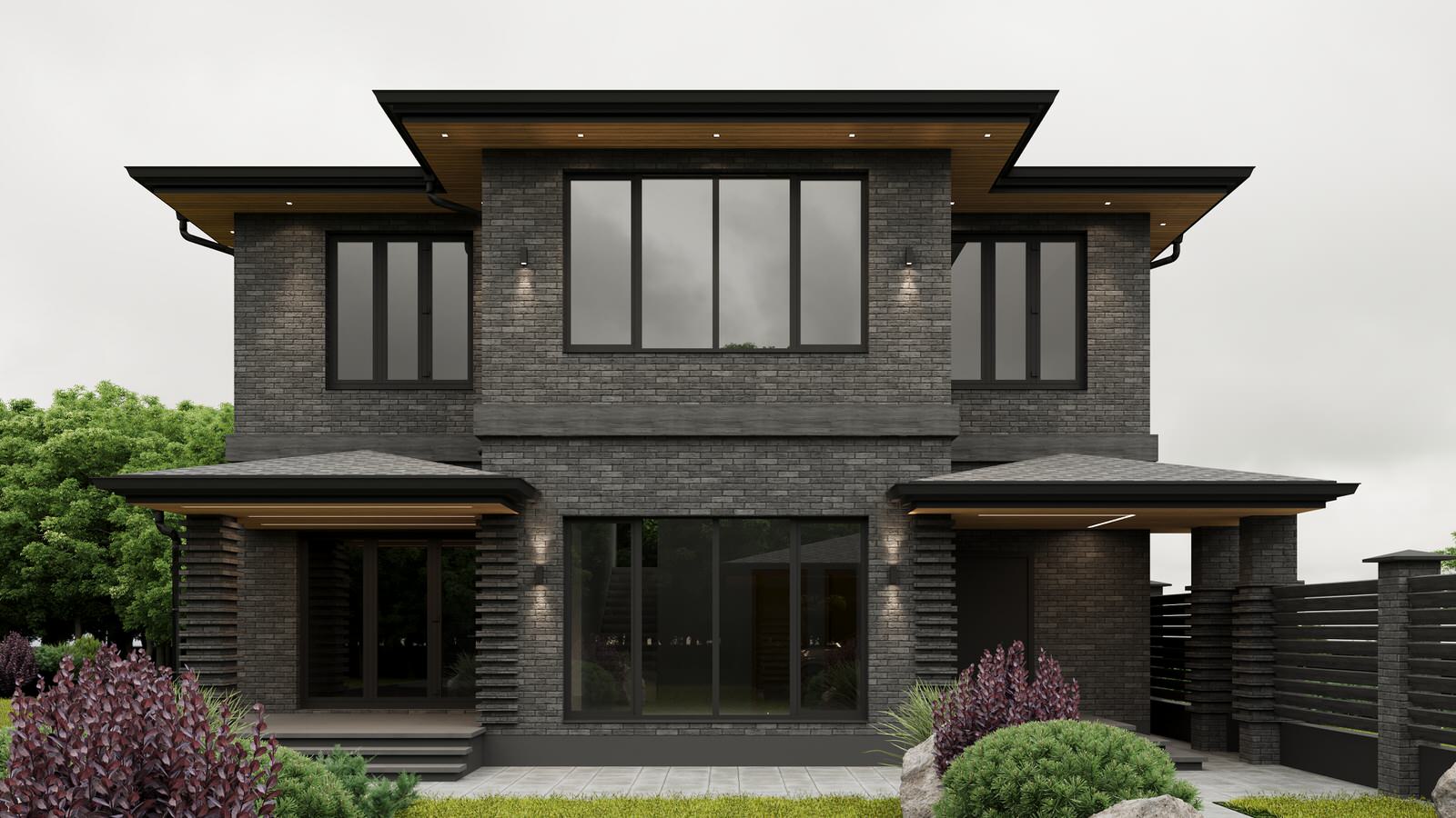 2-х этажный дом из клинкерного кирпича