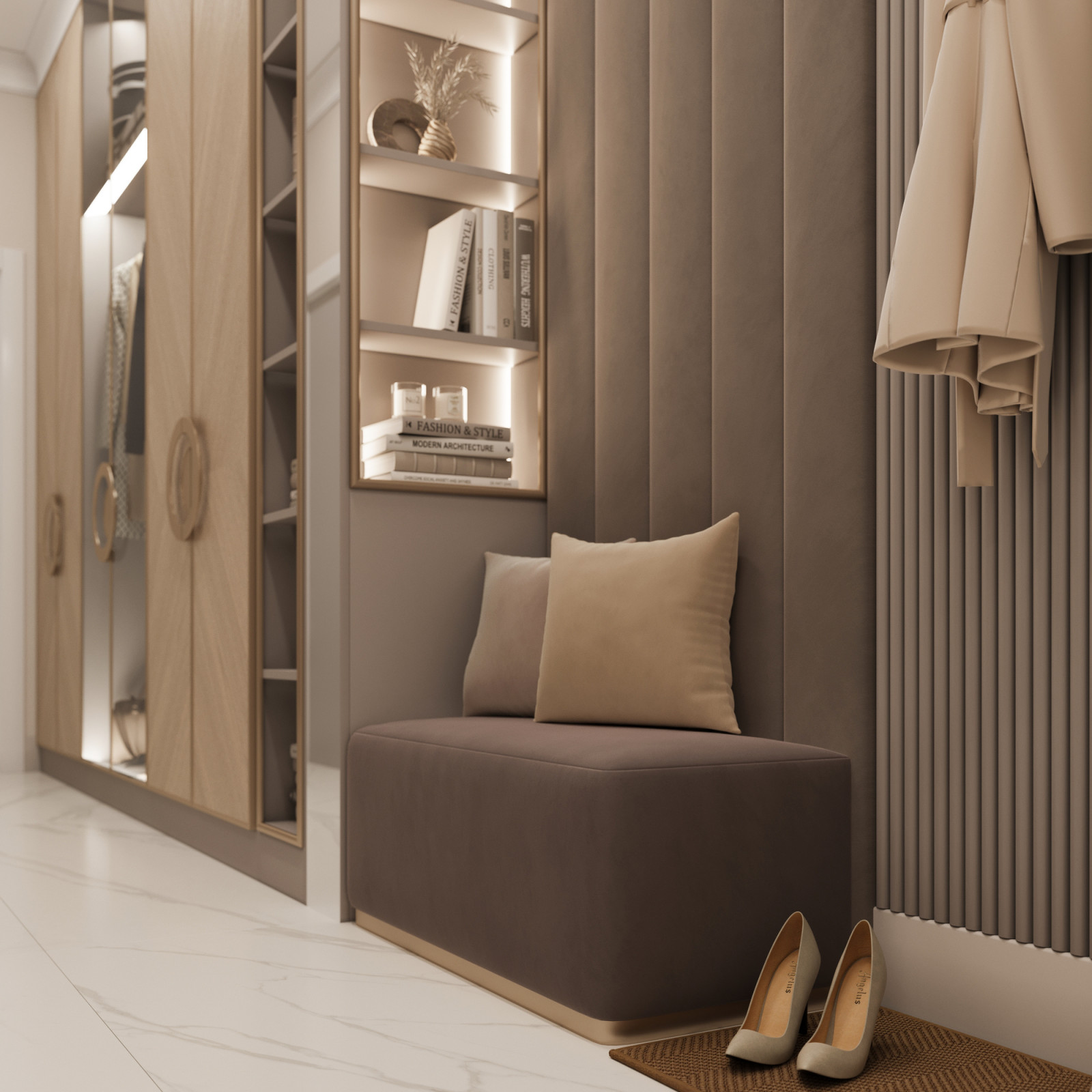 "Тёплое какао", квартира в ЖК "Дворянский", 98 м2