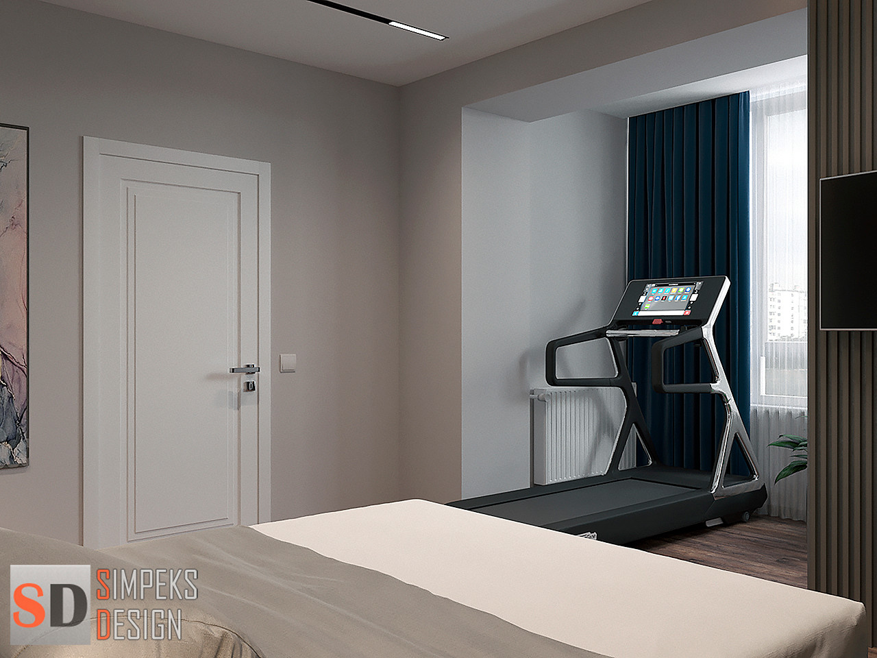 Treadmill in the bedroom