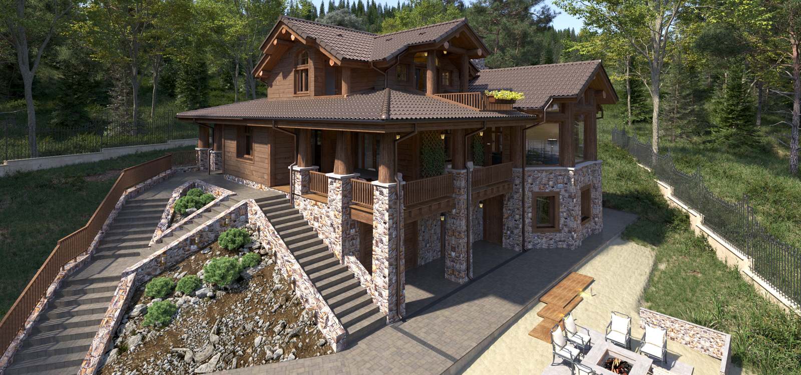 Частный дом в горном Американском стиле