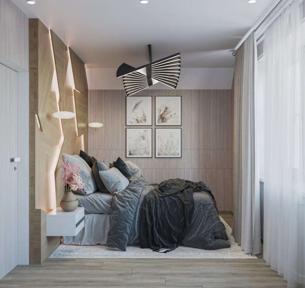 Спальня в стиле лофт в загородном доме