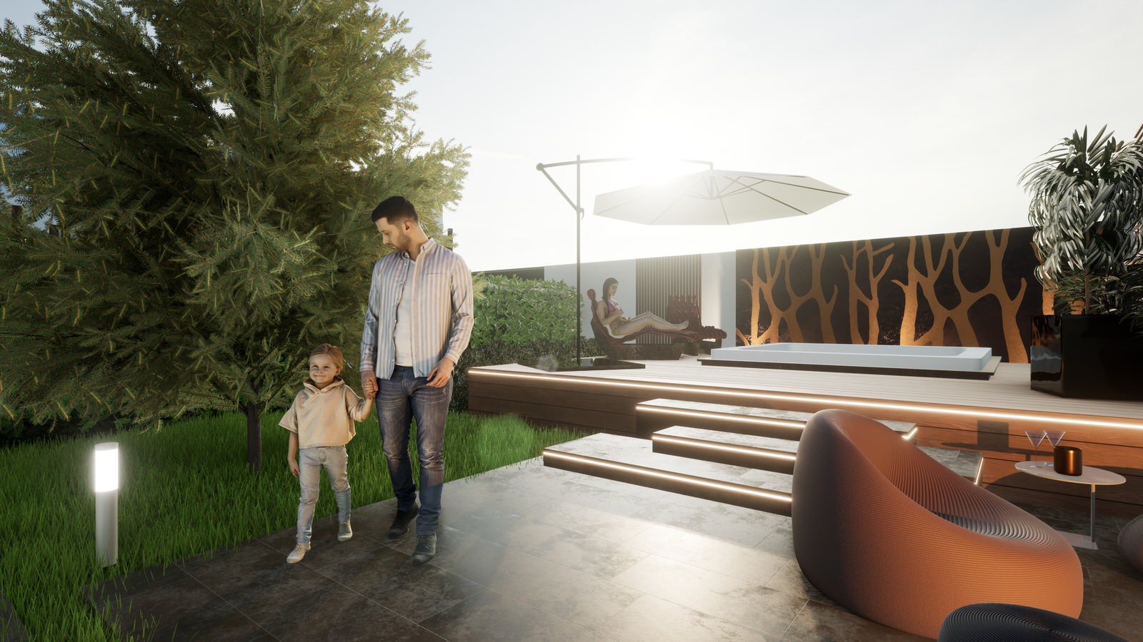 Коттедж ЖСК Горелый Хутор, Ландшафтный дизайн участка 6 соток