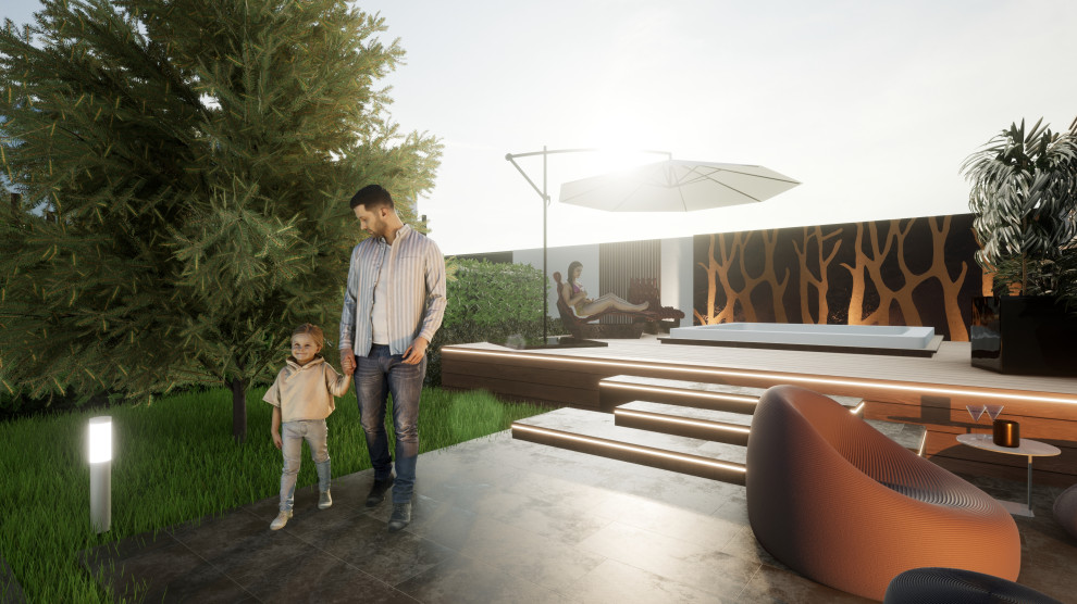 Коттедж ЖСК Горелый Хутор, Ландшафтный дизайн участка 6 соток