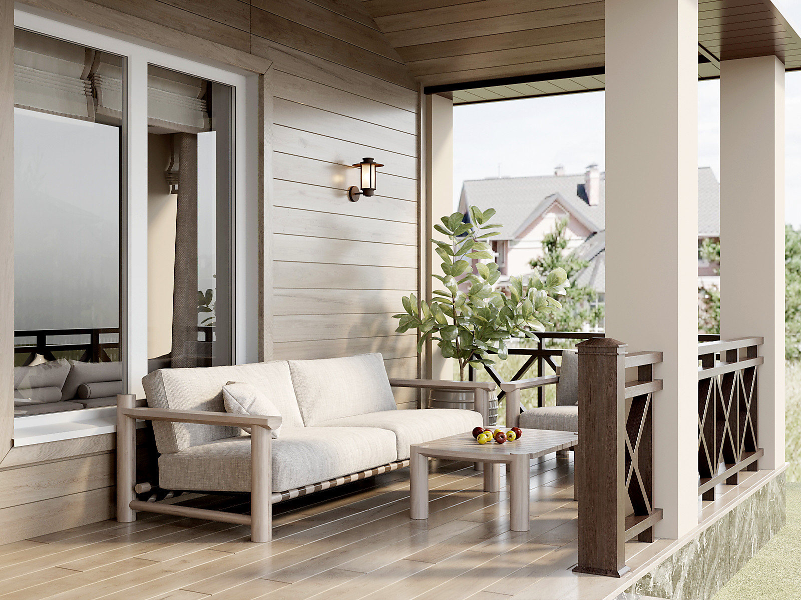 Веранда в загородном доме