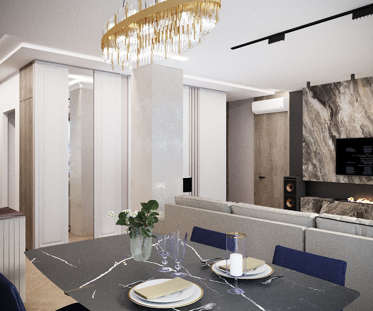 Обложка проекта: Гостиная-кухня ЖК Машков