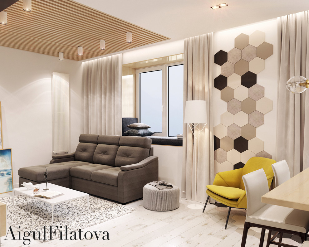 дизайн-проект кухни-гостиной для молодой семьи