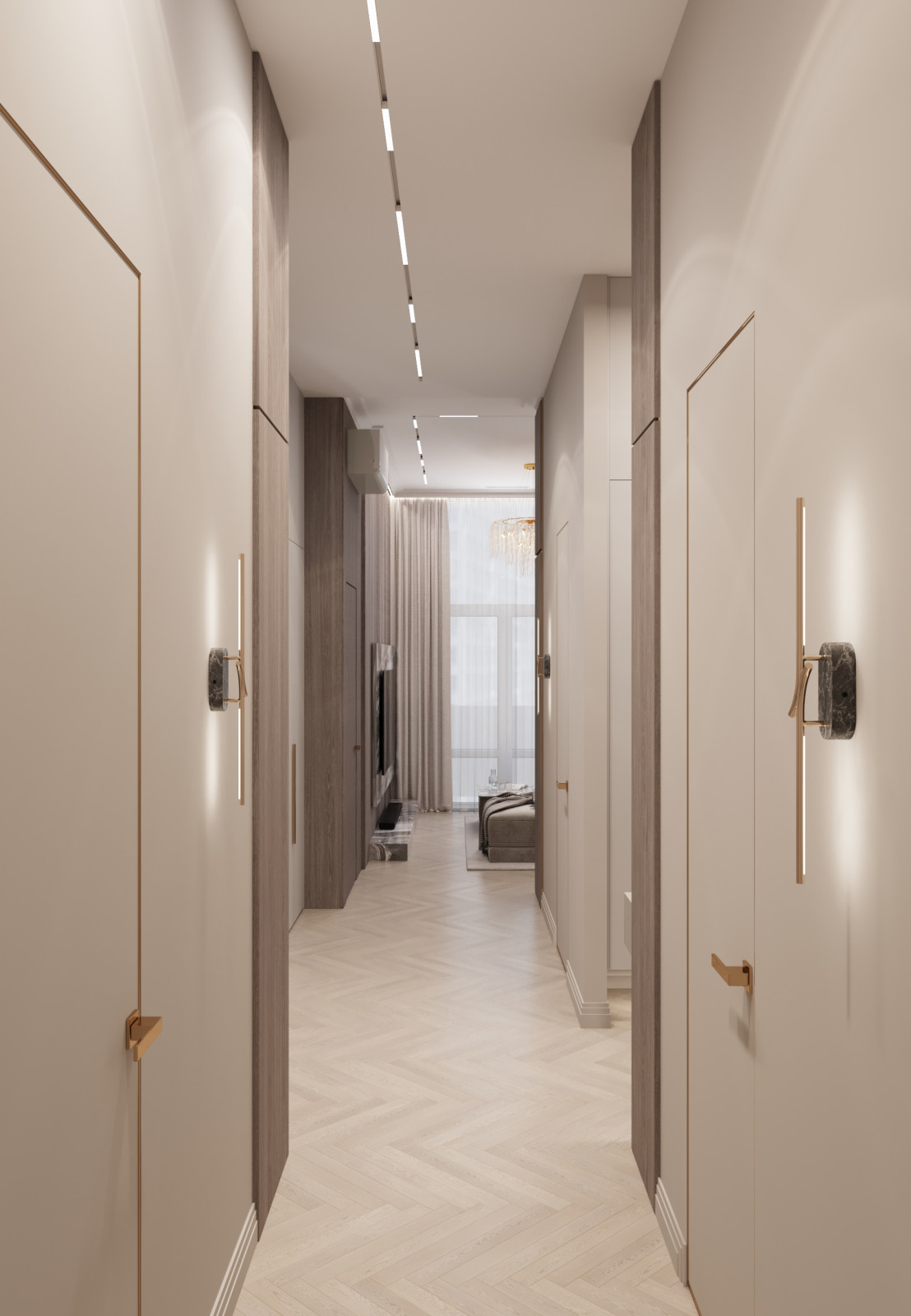 Прихожая-холл в квартире ЖК "Олимпика" г. Екатеринбург