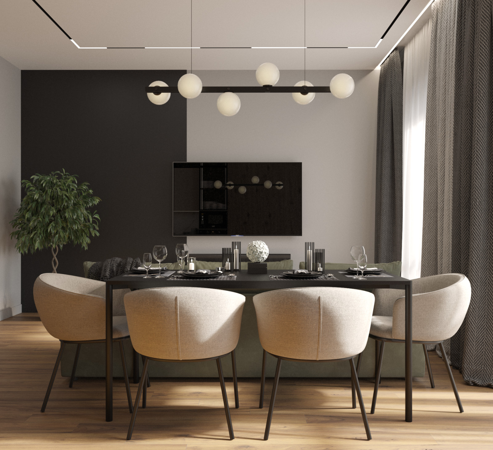 Кухня-гостиная в загородном доме