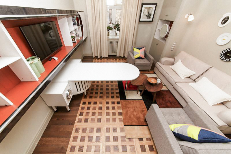 Гостиная в свете фар