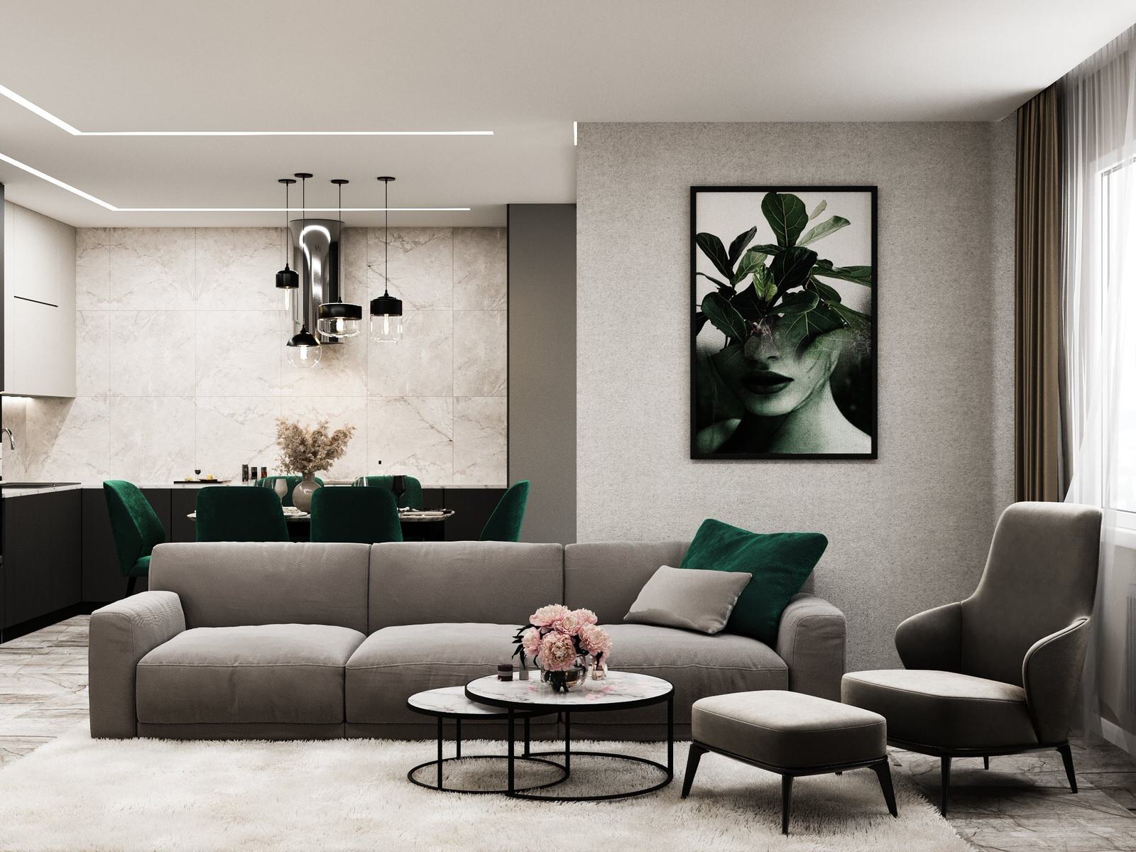 Дизайн кухни-гостиной