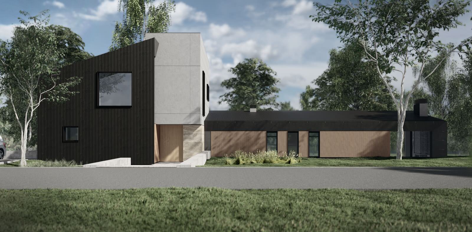 Дом на рельефе