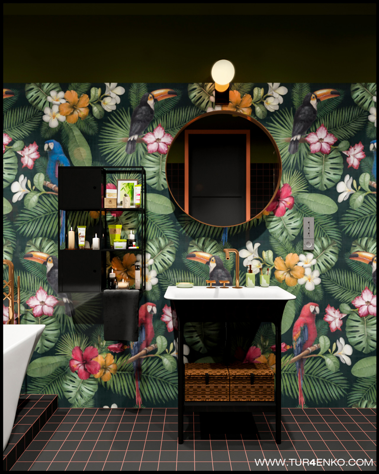 Неординарный дизайн ванной комнаты в ЖК "ЗИЛАРТ"