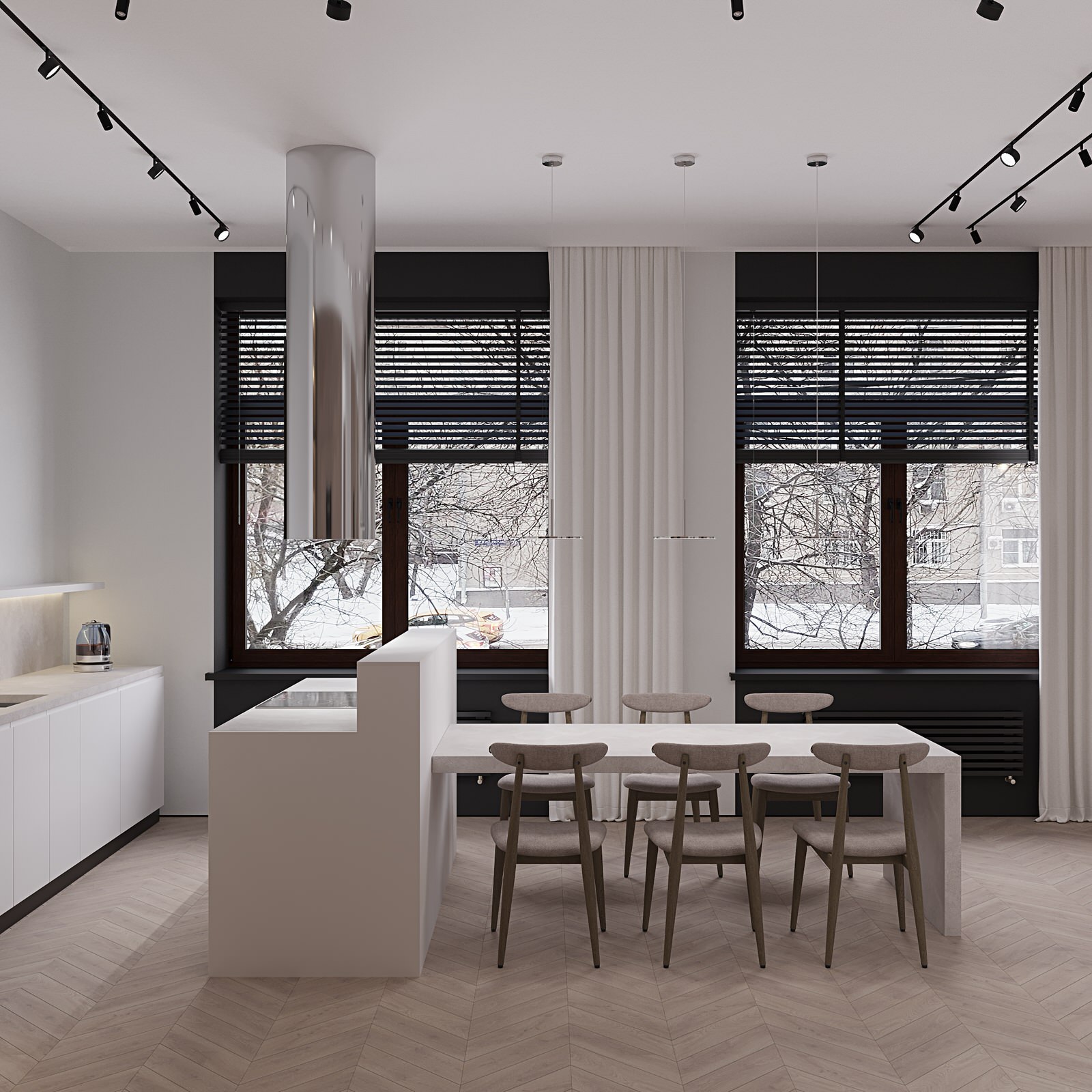 Дизайн интерьера квартиры 160м2 в Хамовниках