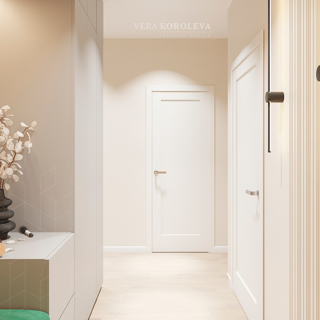 Светлый коридор в квартире в  ЖК "Янино"