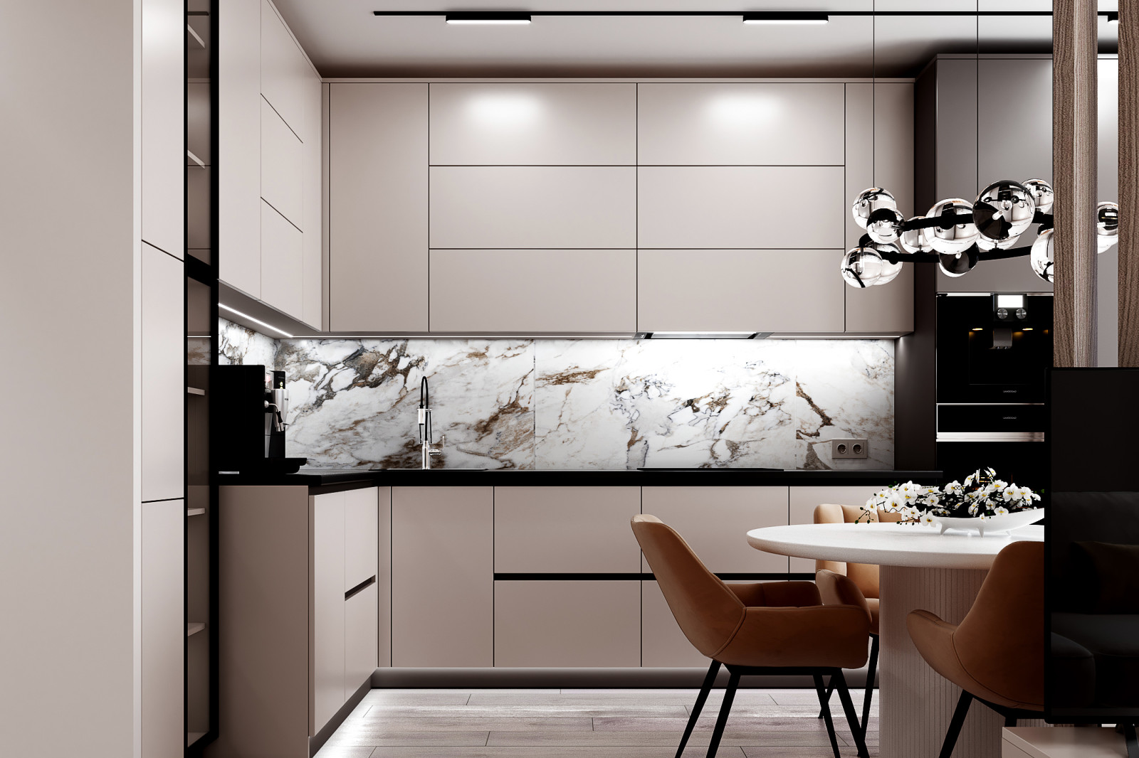 Светлый дизайн квартиры студии