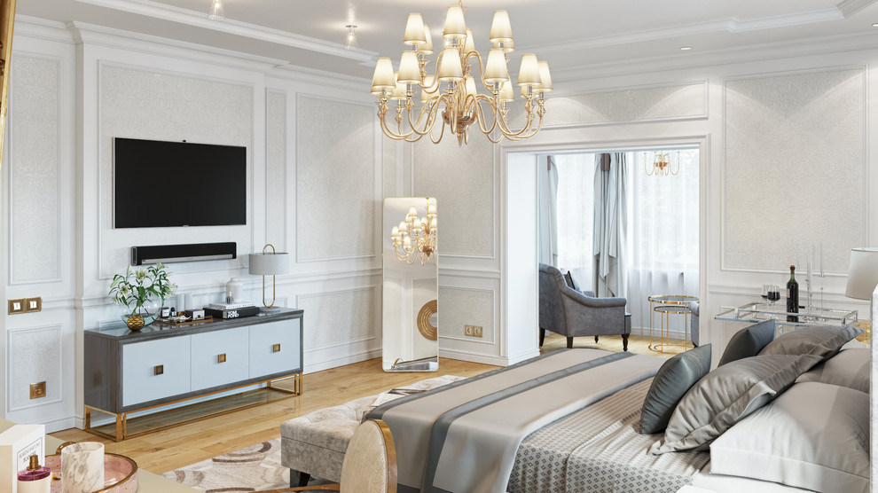 Спальня в особняке в Глухово, Московская область