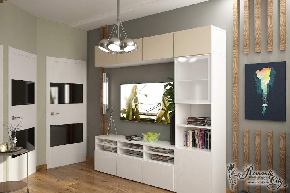 Дизайн однокомнатной квартиры для молодого человека в современном стиле (г.Красн