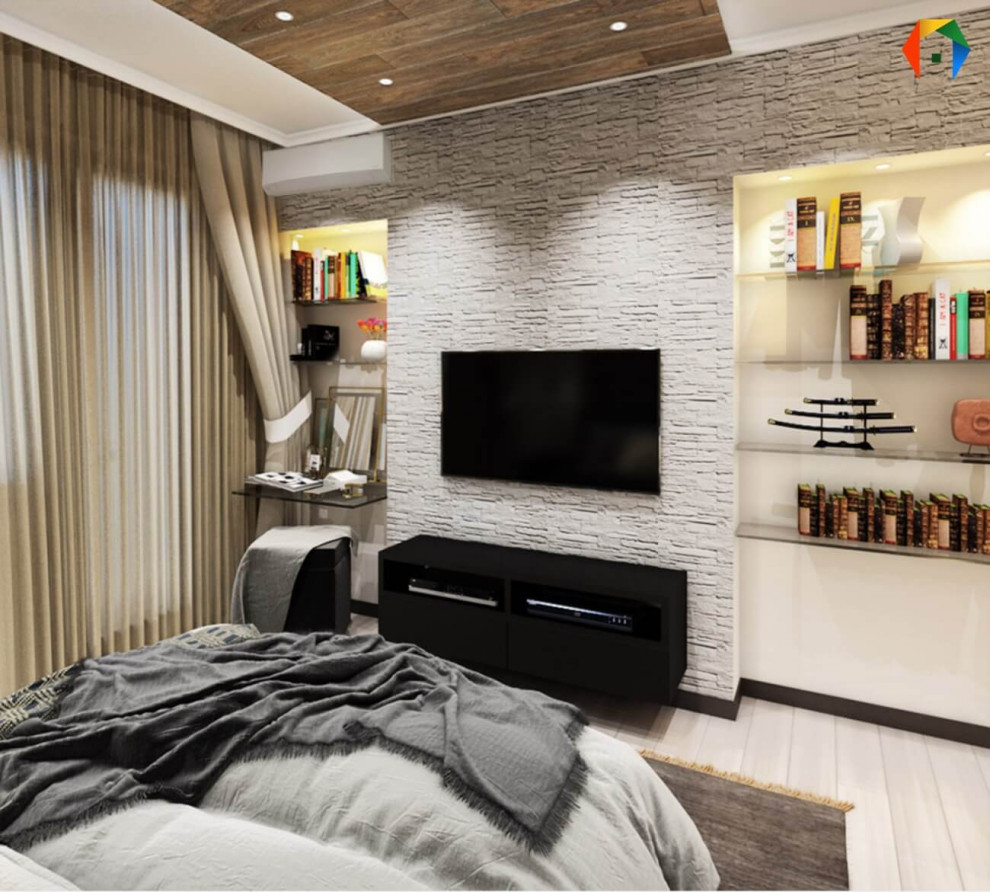 Сколковская. Дизайн-проект 3-комнатной квартиры, с коллажами и визуализацией в О